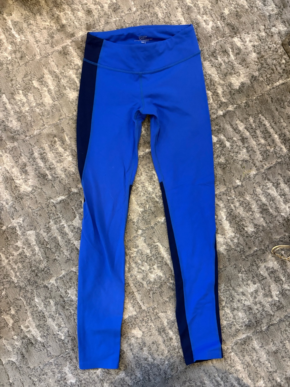Athleta Girls Royal Blue and Navy Two-Tone Performance Leggings